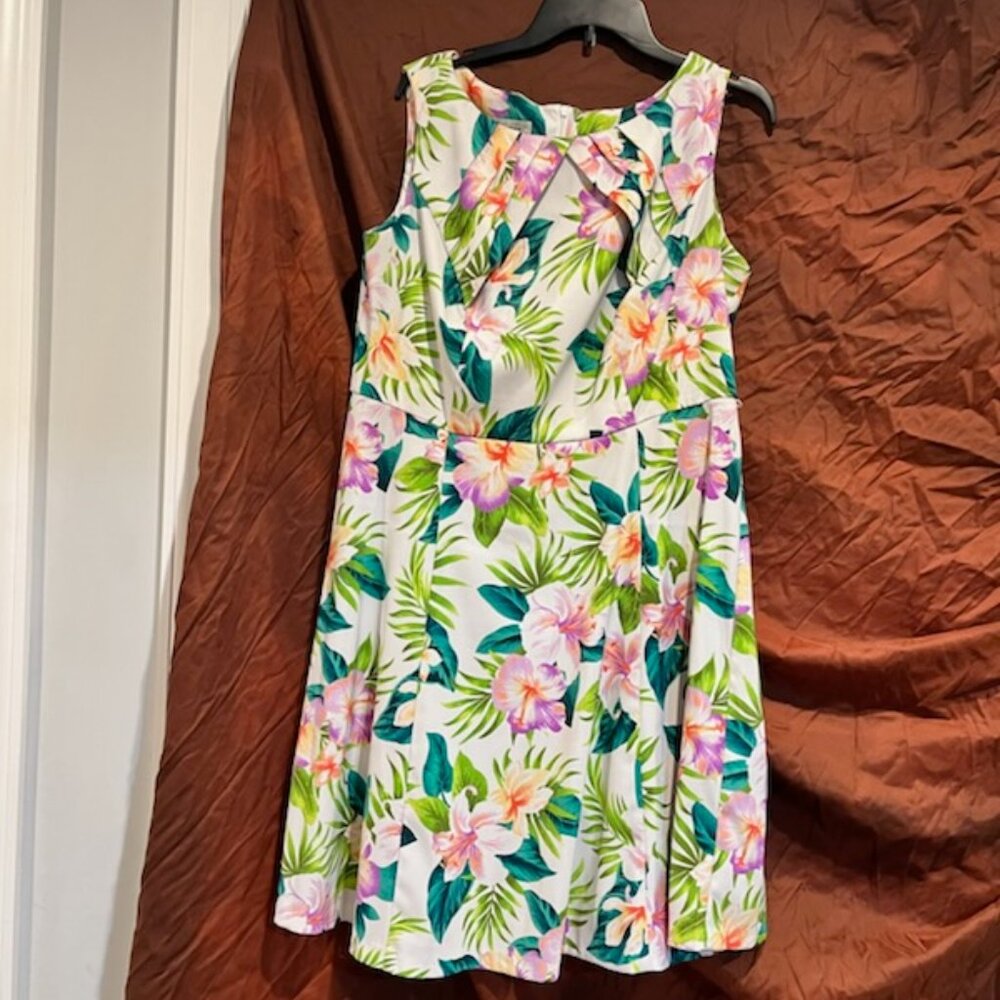 Dress Barn Sleeveless Dress Floral Size 14W